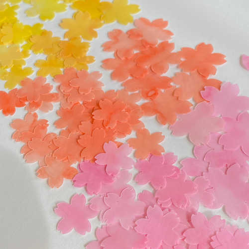 桜L・Mサイズ ほんのり透けるペーパーフレーク♡150枚 ピンク