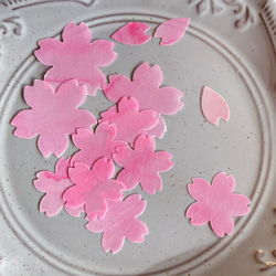 桜L・Mサイズ ほんのり透けるペーパーフレーク♡150枚　ピンク、オレンジ、イエロー卒アル・色紙・ラッピング/D499 6枚目の画像