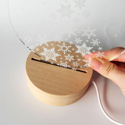 雪の結晶 クリスマスツリー アクリルライトスタンド RGBカラー