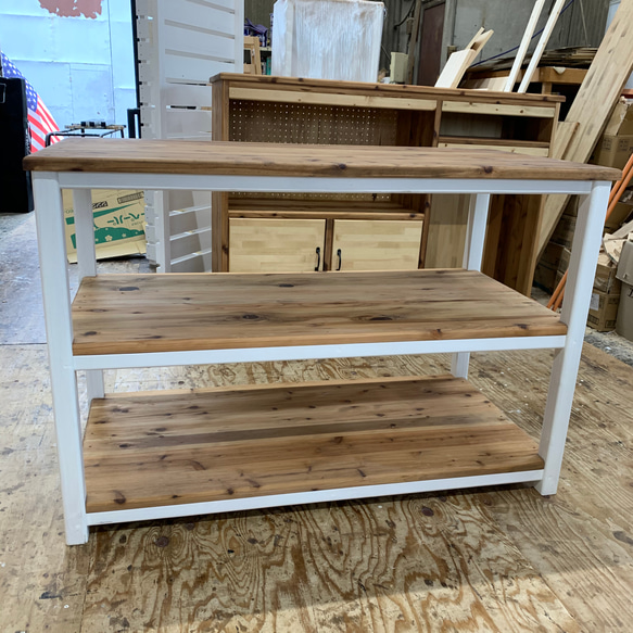 hotaru  キャビネット　キッチン　リビング　ダークウォールナット　ホワイト　収納　天然木　無垢材　オーダー可 5枚目の画像