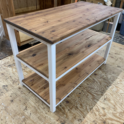 hotaru  キャビネット　キッチン　リビング　ダークウォールナット　ホワイト　収納　天然木　無垢材　オーダー可 4枚目の画像