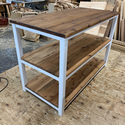 hotaru  キャビネット　キッチン　リビング　ダークウォールナット　ホワイト　収納　天然木　無垢材　オーダー可 3枚目の画像