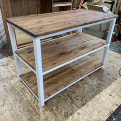 hotaru  キャビネット　キッチン　リビング　ダークウォールナット　ホワイト　収納　天然木　無垢材　オーダー可 2枚目の画像