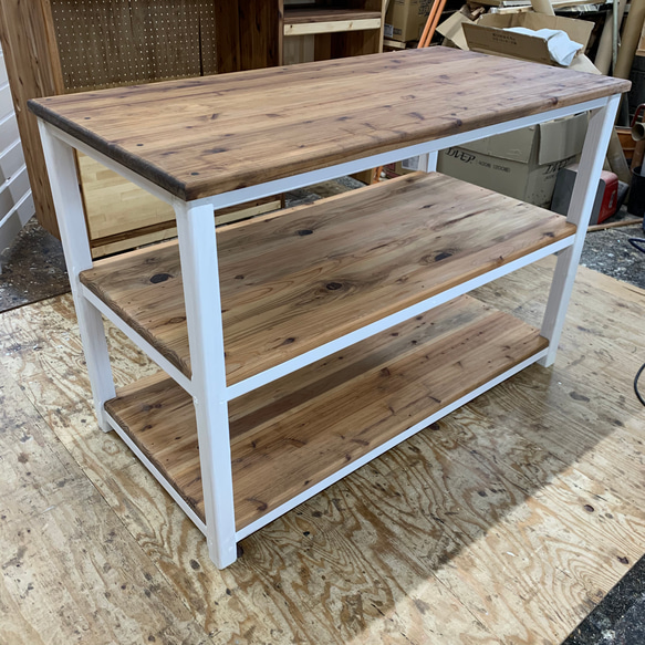 hotaru  キャビネット　キッチン　リビング　ダークウォールナット　ホワイト　収納　天然木　無垢材　オーダー可 2枚目の画像