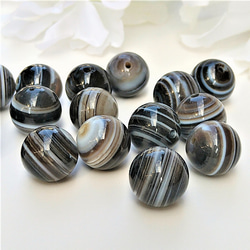 8～14mm　高品質　チベットアゲート　黒縞瑪瑙（サードオニキス・サードニクス）　8mm・10mm・12mm・14mm 4枚目の画像