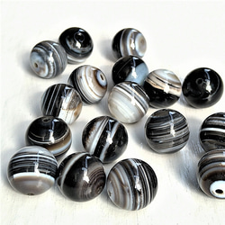 8～14mm　高品質　チベットアゲート　黒縞瑪瑙（サードオニキス・サードニクス）　8mm・10mm・12mm・14mm 7枚目の画像