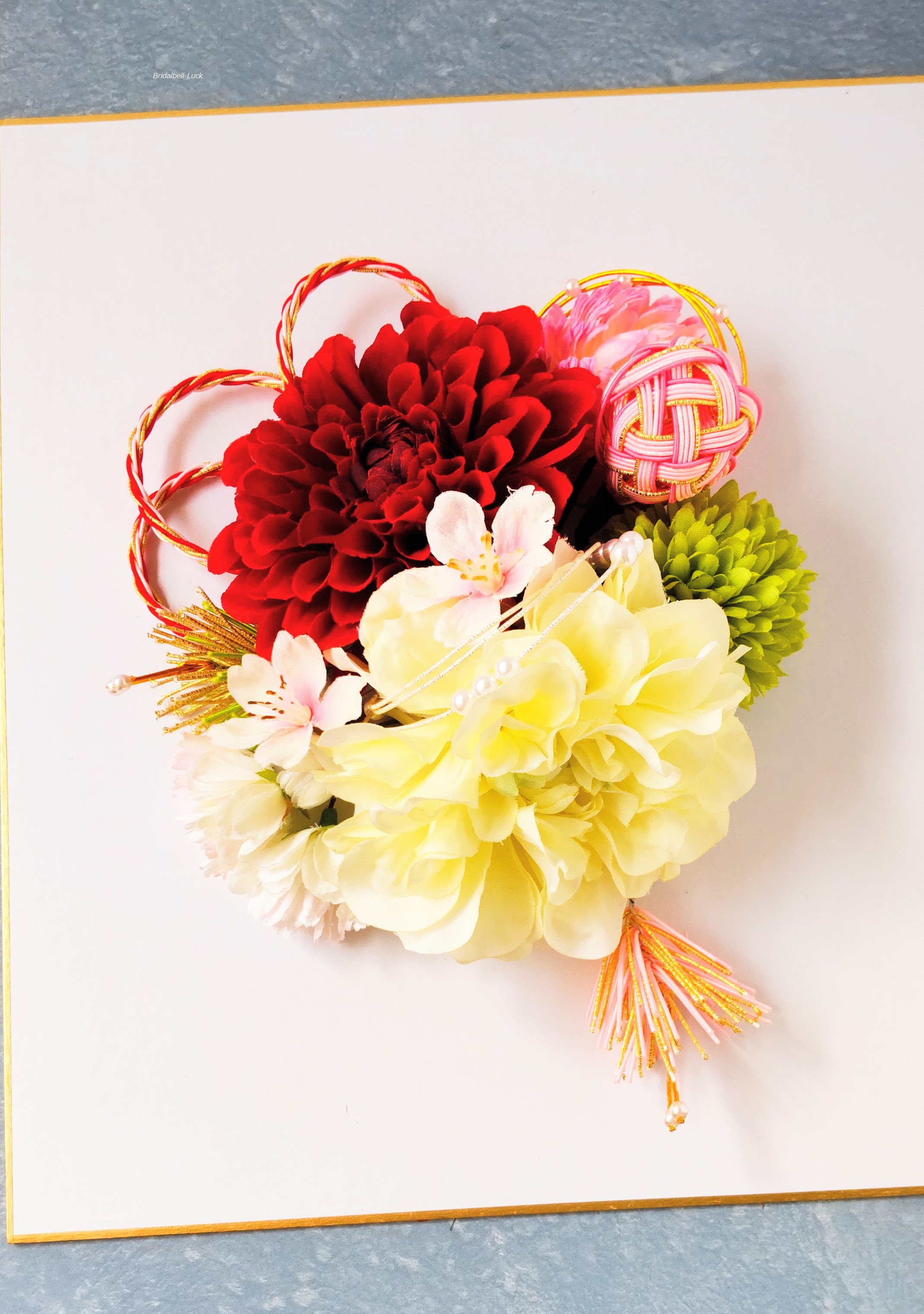 造花髪飾り　ダリア・マム・桜・手毬　A