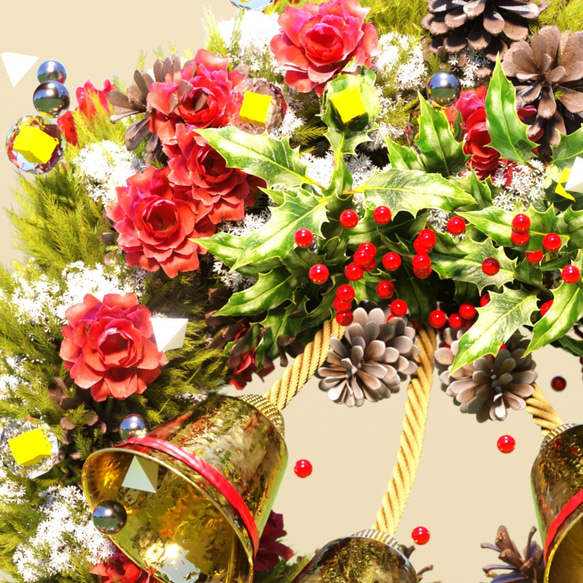 クリスマス リース【wreath_color】 2枚目の画像
