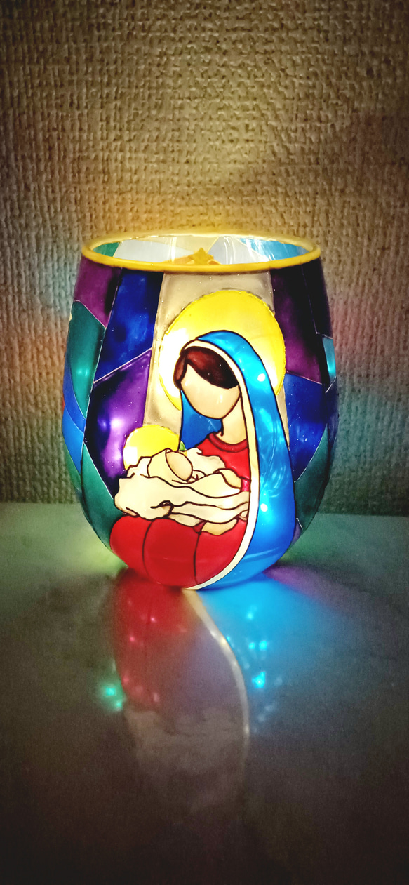 クリスマス キリスト降誕キャンドルホルダー マリア様と赤子とイエス様 クリスマス キリスト降誕キャンドルホルダー【マリア様と赤子の