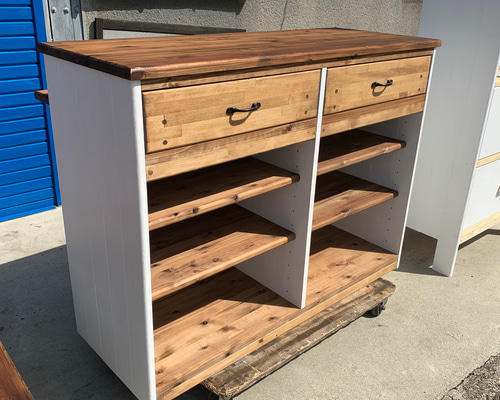 hotaru カウンター キッチン ダークウォールナット ホワイト 引き出し