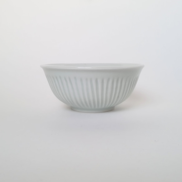 透明釉 細いしのぎの小鉢　　定番　和食器　日常　白　シンプル 3枚目の画像