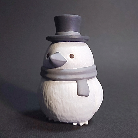 受注生産】雪だるまみたいな小鳥の置物《モノトーン》 その他 受注生産】雪だるまみたいな小鳥の置物《モノトーン》 その他