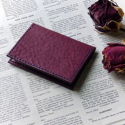 イタリア革の免許証ケース／身分証ケース／紫 1枚目の画像