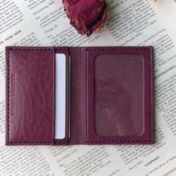 イタリア革の免許証ケース／身分証ケース／紫 3枚目の画像