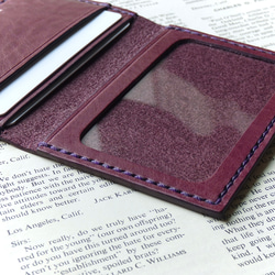 イタリア革の免許証ケース／身分証ケース／紫 5枚目の画像