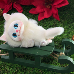 白猫のスピカちゃんぬいぐるみドールアートドール 5枚目の画像