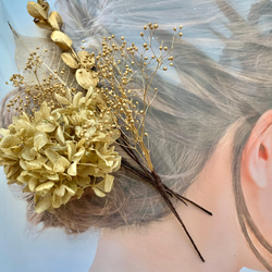 ヘアアクセサリー【gold】ヘッドドレス  ウェディング ブライダル 成人式 ウエディング 3枚目の画像