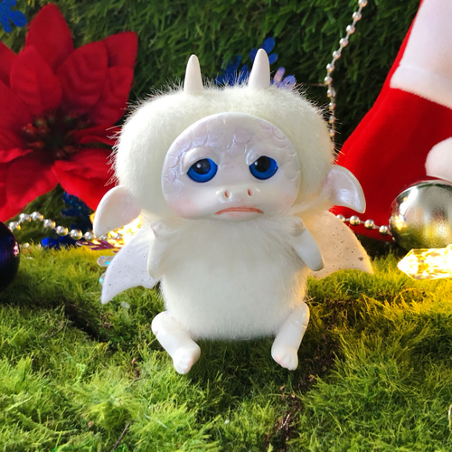 スノードラゴンのクォーツくんぬいぐるみドールアートドール幻獣