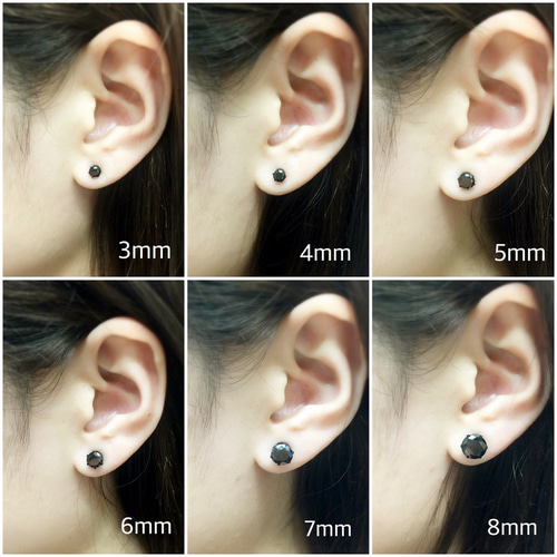 414☆ブラック 医学用ステンレス1ポイントピアス 両耳 ピアス  