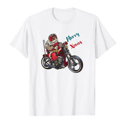 Tシャツ サンタ ライダー クリスマス Christmas Xmas バイク オートバイ サンタクロース 2枚目の画像