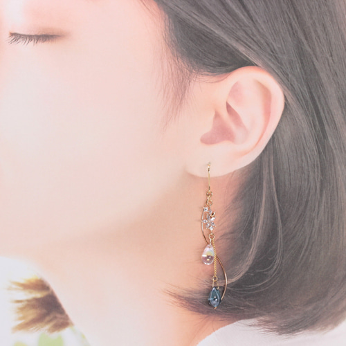花と雨(873) ピアス/イヤリング/ノンホールピアス/樹脂ピアス ピアス 