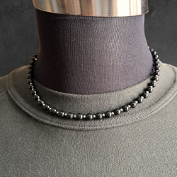 ブラックラバー製のネックレス、メタルパーツ付き。 サイズ47cm f2c2304bc2fd5783def1d0203f05ca