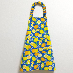 フレッシュレモン（ブルー）子供用エプロン　90～160cm【首回り・腰回りの紐選択可】 3枚目の画像
