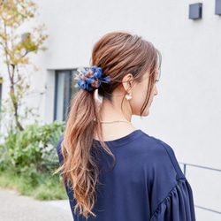 ふんわりドレープが美しい３wayチュニックブラウス｜ネイビー 18枚目の画像