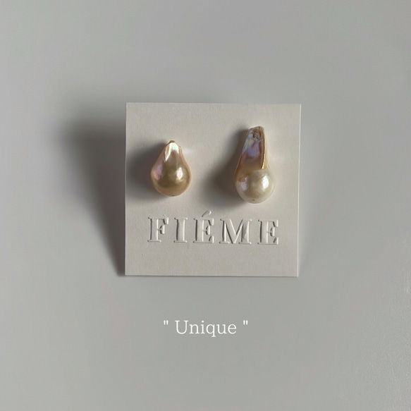 "Unique" earring / パールイヤリング / バロックパールイヤリング / アシンメトリー イヤリング・ノンホールピアス