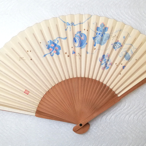 白檀扇子 (白檀扇子 趣-omomuki- <宝尽くし-藍-> 京扇子 その他 白檀扇子 (白檀扇子 趣-omomuki- <宝尽くし-藍-> 京扇子 その他