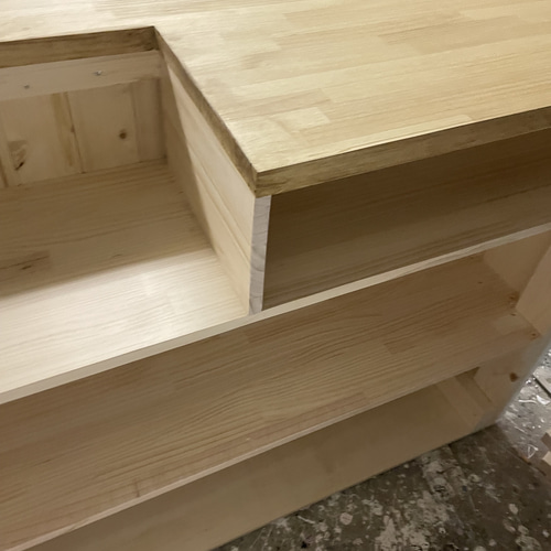 レジカウンター 天板厚め！！ 棚板は1枚板仕様！ 机・デスク エバー