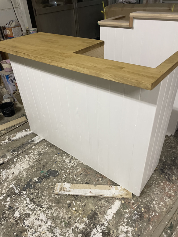 レジカウンター 天板厚め！！ 棚板は1枚板仕様！ 机・デスク エバー