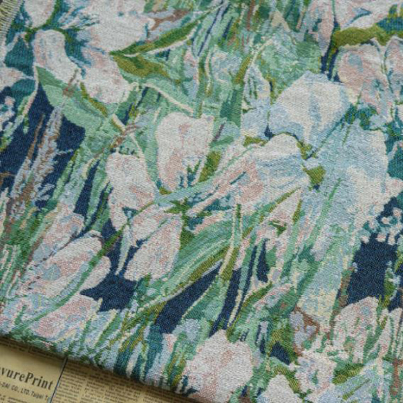 油絵感の抽象花柄 厚手のジャカード生地 [3545] 5枚目の画像