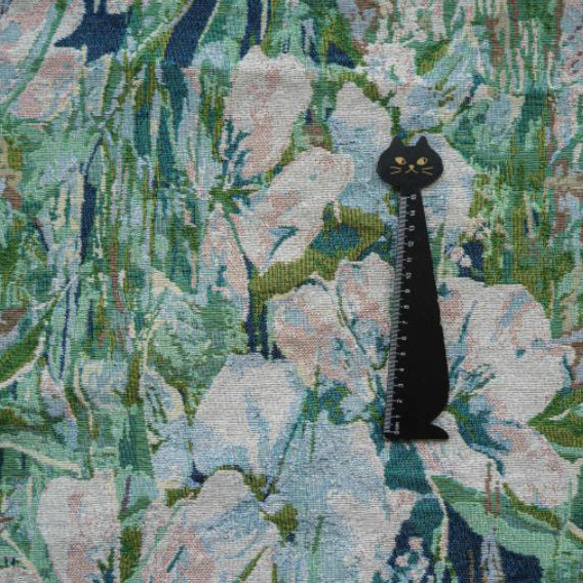 油絵感の抽象花柄 厚手のジャカード生地 [3545] 2枚目の画像