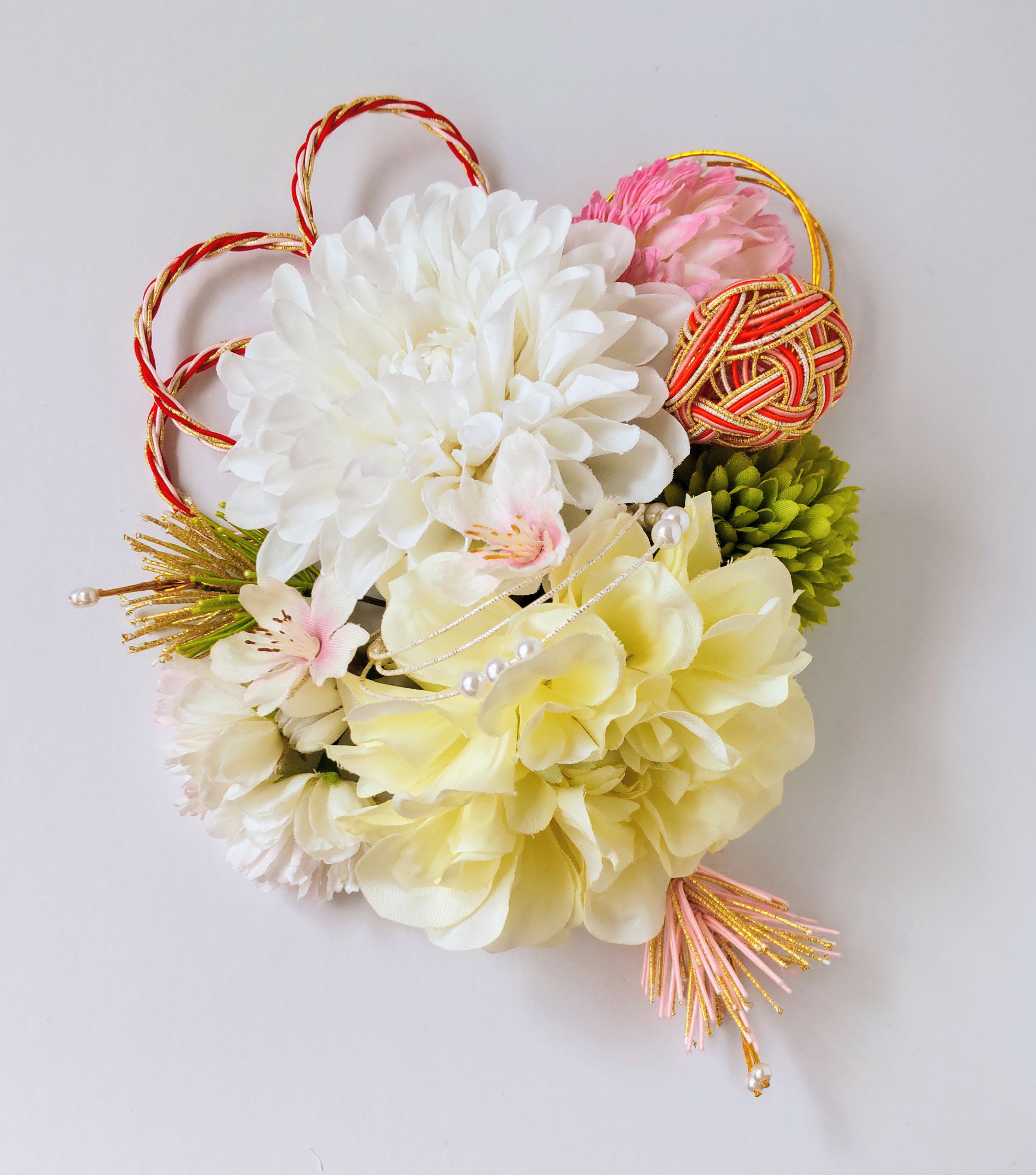 造花髪飾り　ダリア・マム・桜・手毬　w