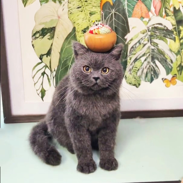 【オーダーメイドペット】羊毛フェルト、うちの子　猫ぬいぐるみ、フェルト猫、羊毛猫、肖像画、犬猫人形 プレゼントやギフトに 100% 模様