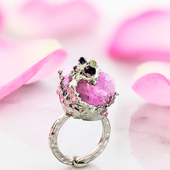 ピンクルビー原石 リング マケドニア プリレプ産 指輪・リング