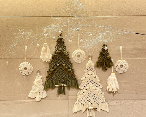 マクラメ ミニタペストリーツリー マクラメタペストリー Xmas tree ☆M☆ macrametapestry その他