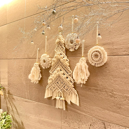 【Ｌ】マクラメタペストリー Xmastree オーダー用ページ ☆マクラメタペストリー Xmas tree☆デザインbオーダーページ