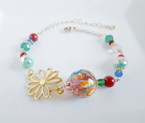 クリア青薔薇転写ビーズ♡ジャラジャラピアス 【公式通販】