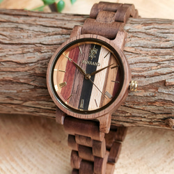 【木製腕時計】EINBAND Reise Mix Wood × Walnut 5種類の木 木の時計 ウッド【32mm】 1枚目の画像