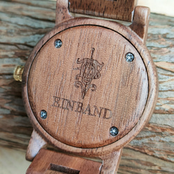 【木製腕時計】EINBAND Reise Mix Wood × Walnut 5種類の木 木の時計 ウッド【32mm】 3枚目の画像