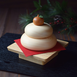 ヒノキの鏡餅(ハンドメイド)餅幅15㎝ 3696b9e544c241280757997819c50a