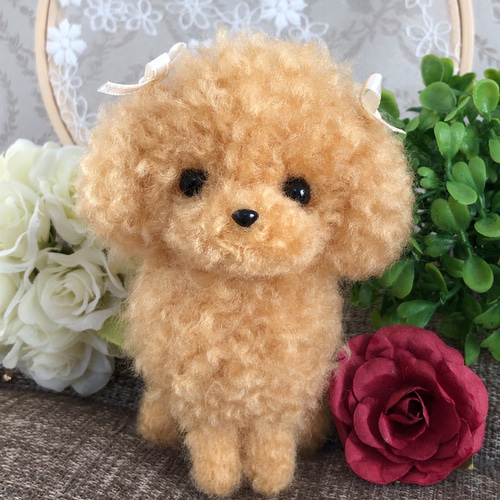 【時間指定不可】 羊毛フェルト トイプードル（アプリコットちゃん） 羊毛フェルト 羊毛フェルト