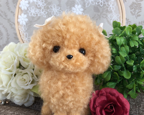 【お試し価格！】 羊毛フェルト トイプードル（アプリコットちゃん） 羊毛フェルト 羊毛フェルト
