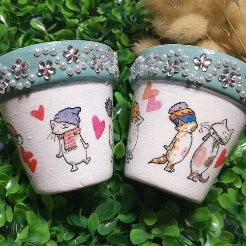 リメイク鉢 5号 ハンドメイド ガーデン雑貨 しろ ファンシー リメイク鉢 5号 ハンドメイド ガーデン雑貨 しろ ファンシー