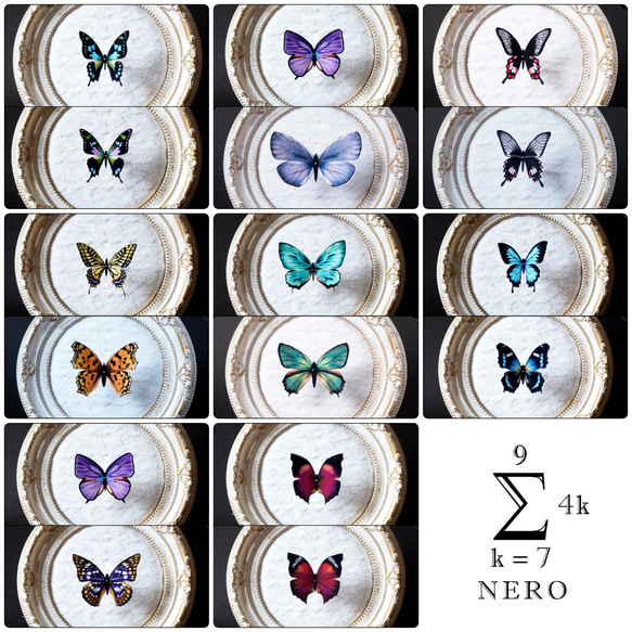 【 カラー 変更可能 】耳飾り 3連ガラスビーズ 2種類の蝶々を添えて 〈 イヤリング , ピアス 〉【 受注生産 】 3枚目の画像