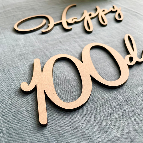 木製レターバナー Happy100days 100日祝い 雑貨・その他 makestep 通販