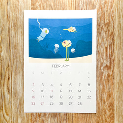 【2025年4月はじまり】 海のいきものの壁掛けカレンダー【A4サイズ】 5枚目の画像