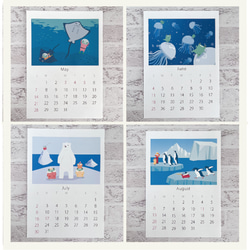 【2024年4月始まり】 海のいきもの　カレンダー【A4サイズ】 4枚目の画像